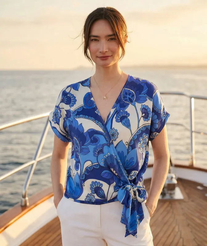 Blouson Wrap Tie Top made by Karen Kane