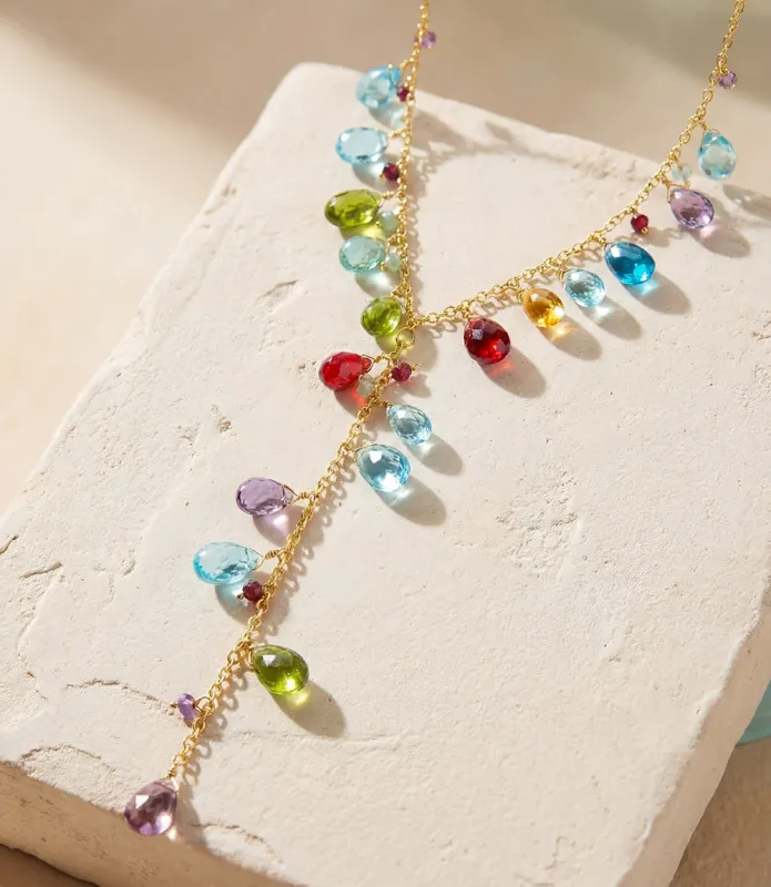 Gemstone Lariat Necklace made by Karen Kane