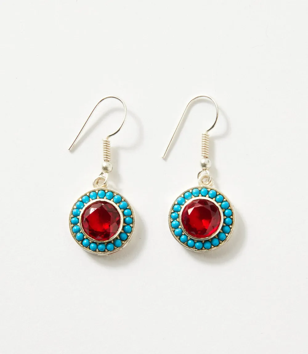 Turquoise And Red Coral Drop Earrings sold by Karen Kane product image thumbnail 4