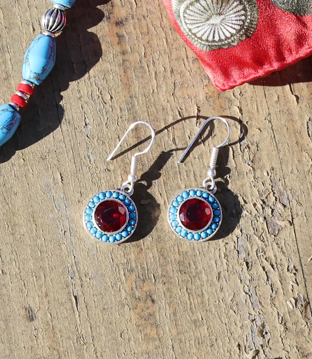 Turquoise And Red Coral Drop Earrings sold by Karen Kane product image thumbnail 2