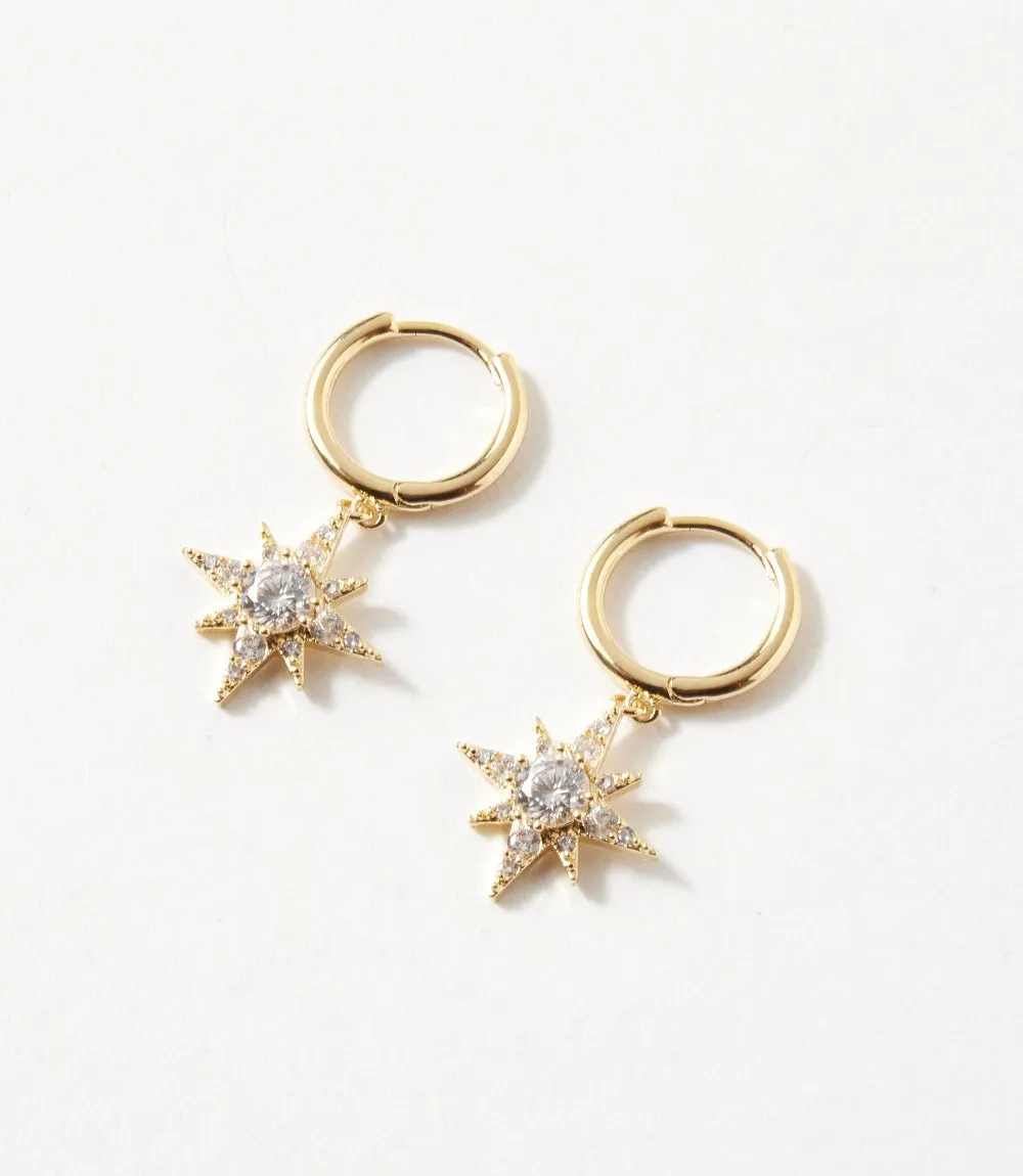 Crystal Starburst Huggie Earrings sold by Karen Kane product image thumbnail 3