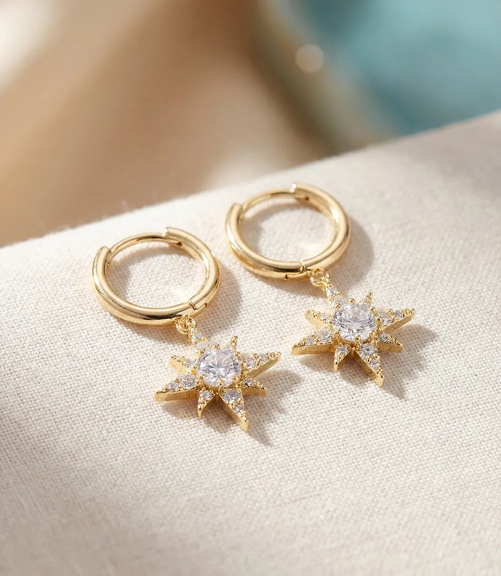 Crystal Starburst Huggie Earrings sold by Karen Kane
