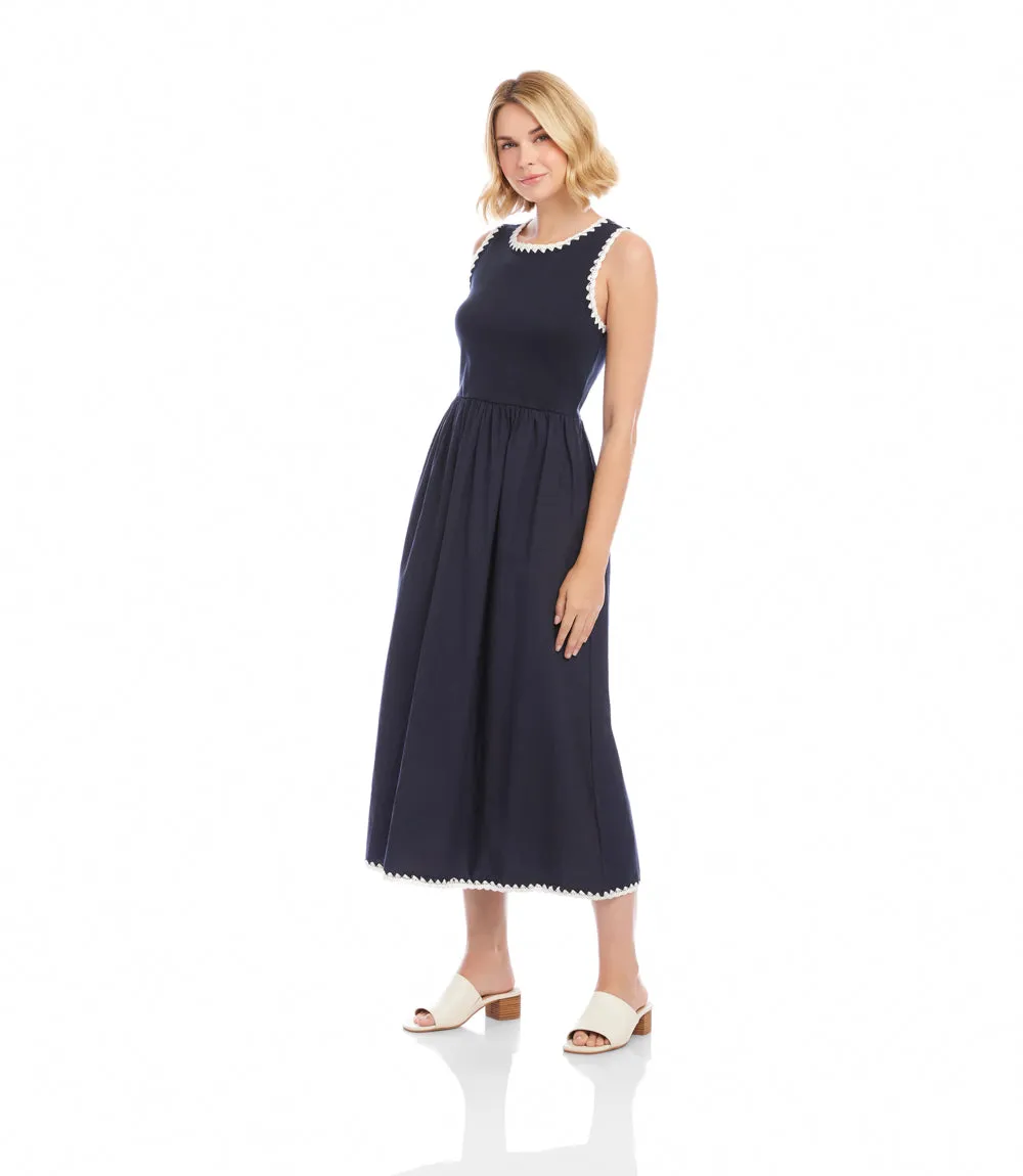 Sleeveless Edge Stitch Contrast Midi Dress sold by Karen Kane product image thumbnail 3