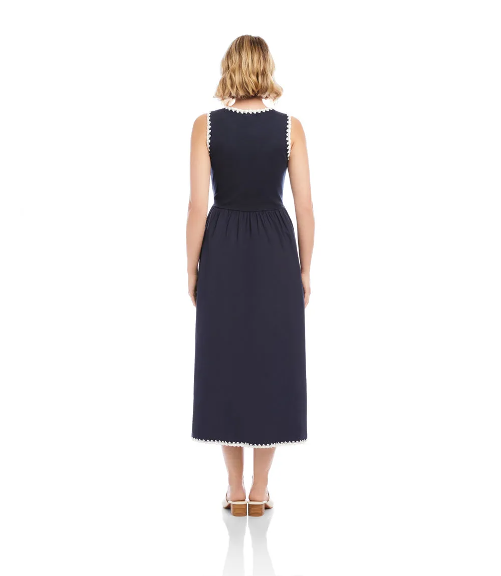 Sleeveless Edge Stitch Contrast Midi Dress sold by Karen Kane product image thumbnail 5