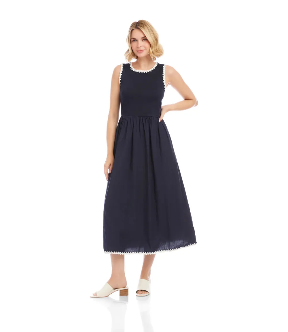 Sleeveless Edge Stitch Contrast Midi Dress sold by Karen Kane product image thumbnail 2
