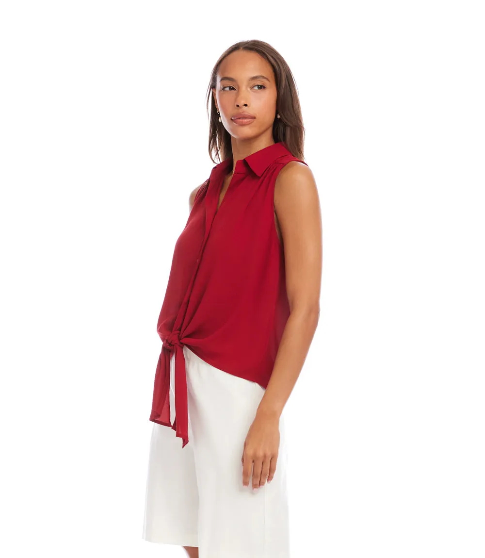Sleeveless Tie-Front Top sold by Karen Kane product image thumbnail 4