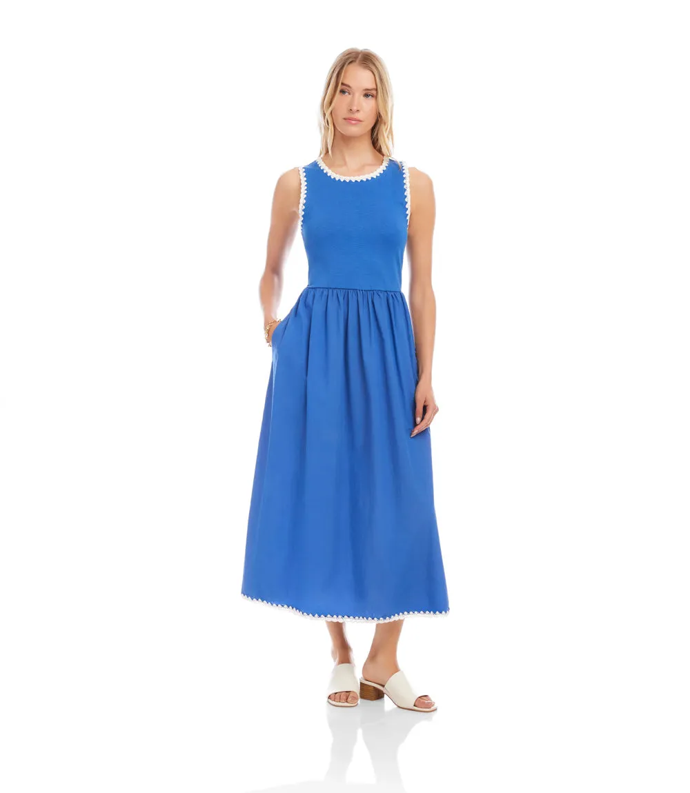 Petite Size Sleeveless Edge Stitch Contrast Midi Dress sold by Karen Kane product image thumbnail 3