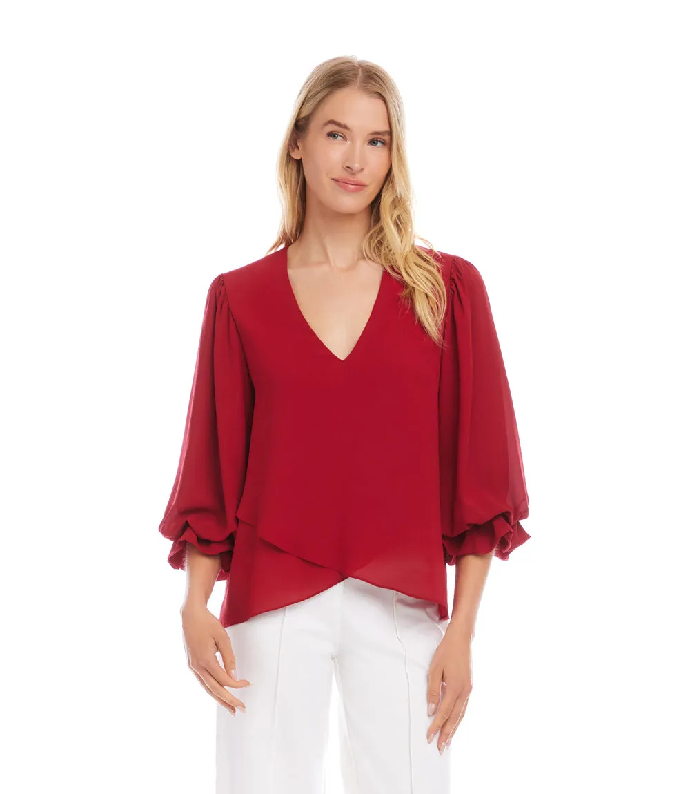 Layered Sleeve Asymmetric Top sold by Karen Kane product image thumbnail 2