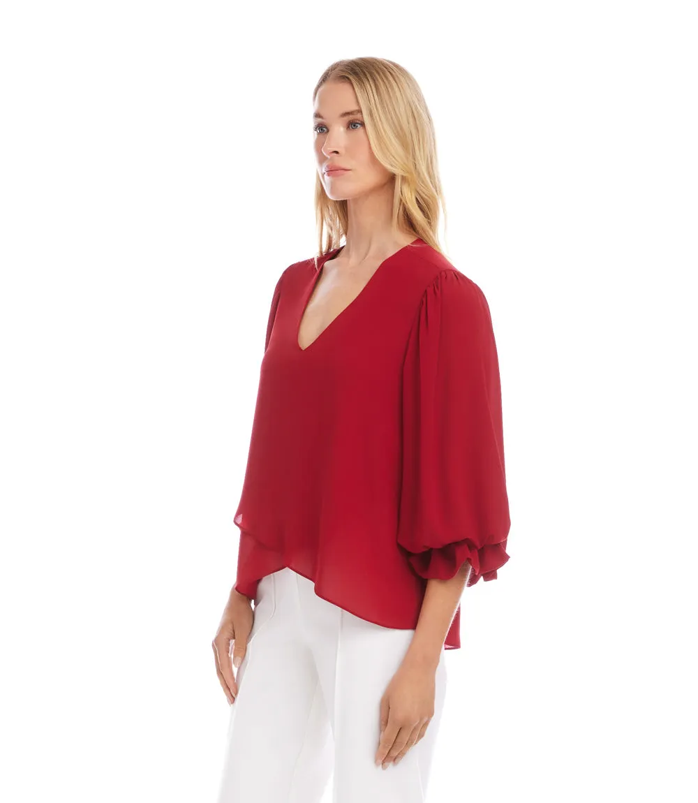 Layered Sleeve Asymmetric Top sold by Karen Kane product image thumbnail 3