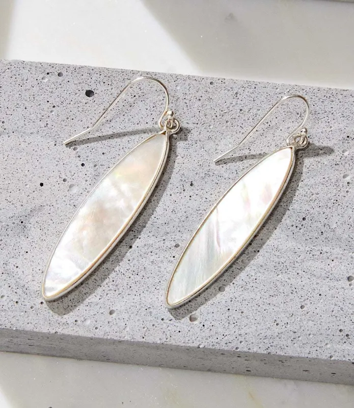 Oval Mother Of Pearl Earrings made by Karen Kane