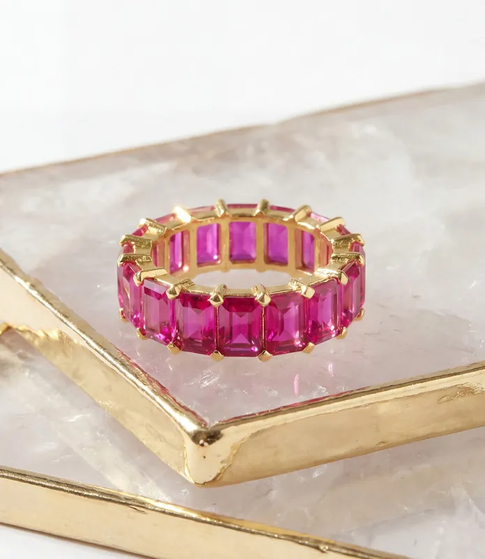 Baguette Gemstone Ring made by Karen Kane