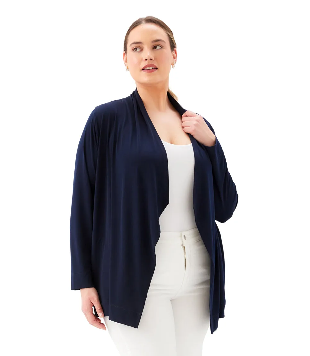 Plus Size Drape Travel Jersey Cardigan sold by Karen Kane product image thumbnail 4