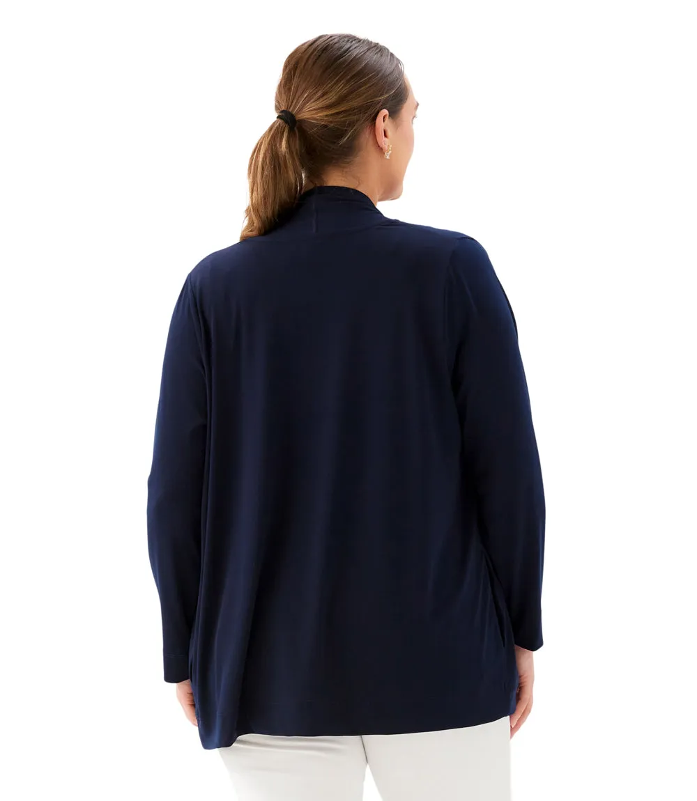 Plus Size Drape Travel Jersey Cardigan sold by Karen Kane product image thumbnail 5
