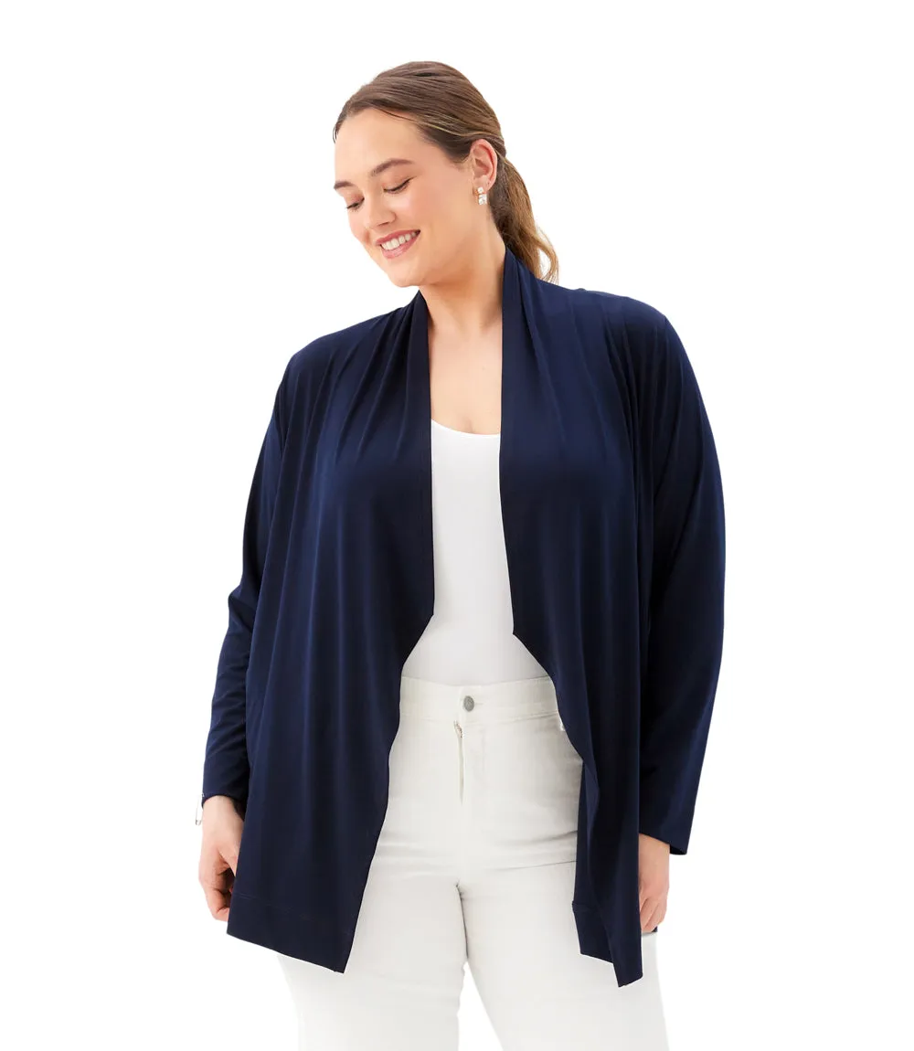 Plus Size Drape Travel Jersey Cardigan sold by Karen Kane product image thumbnail 3