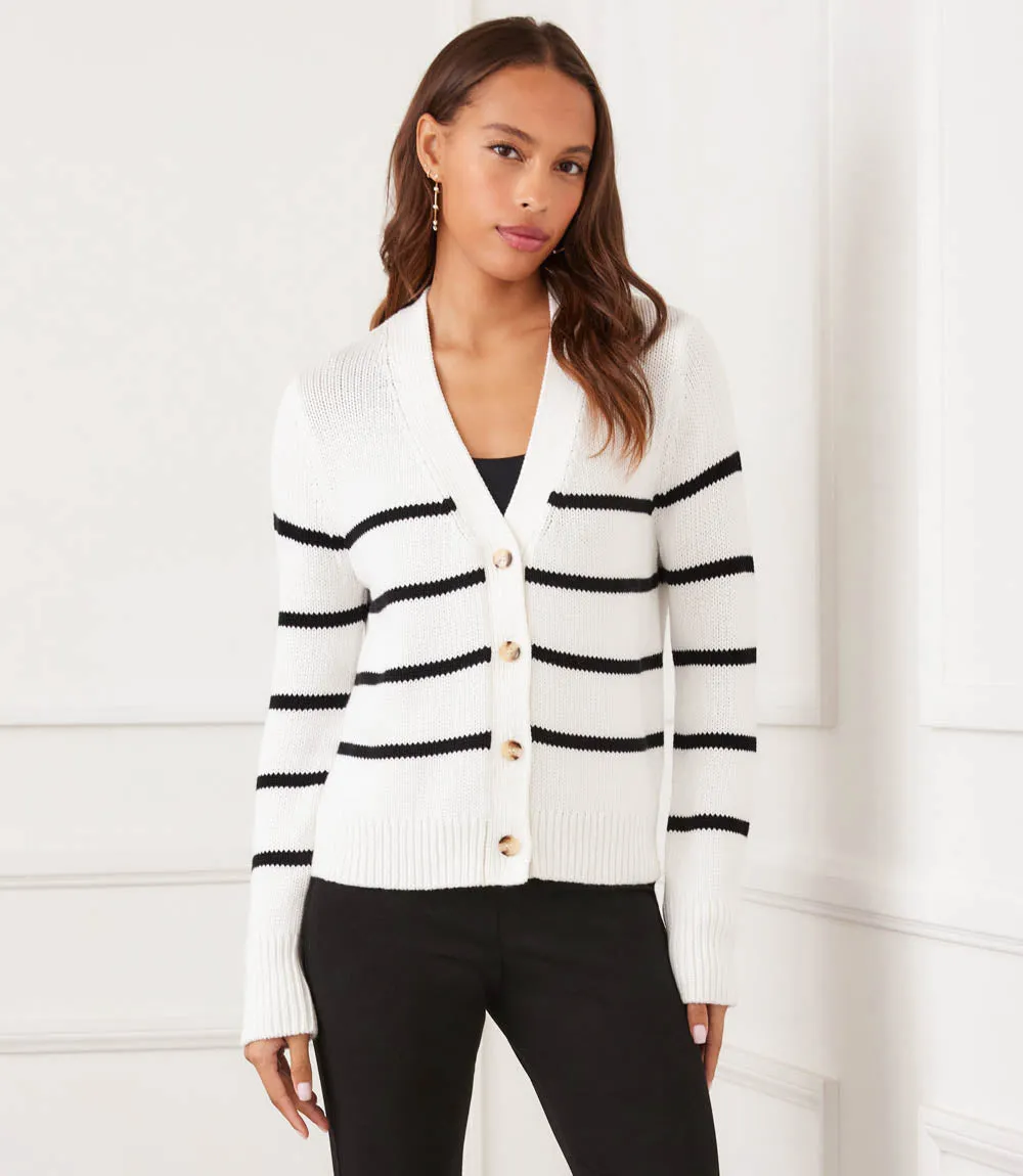Stripe Cardigan Sweater sold by Karen Kane