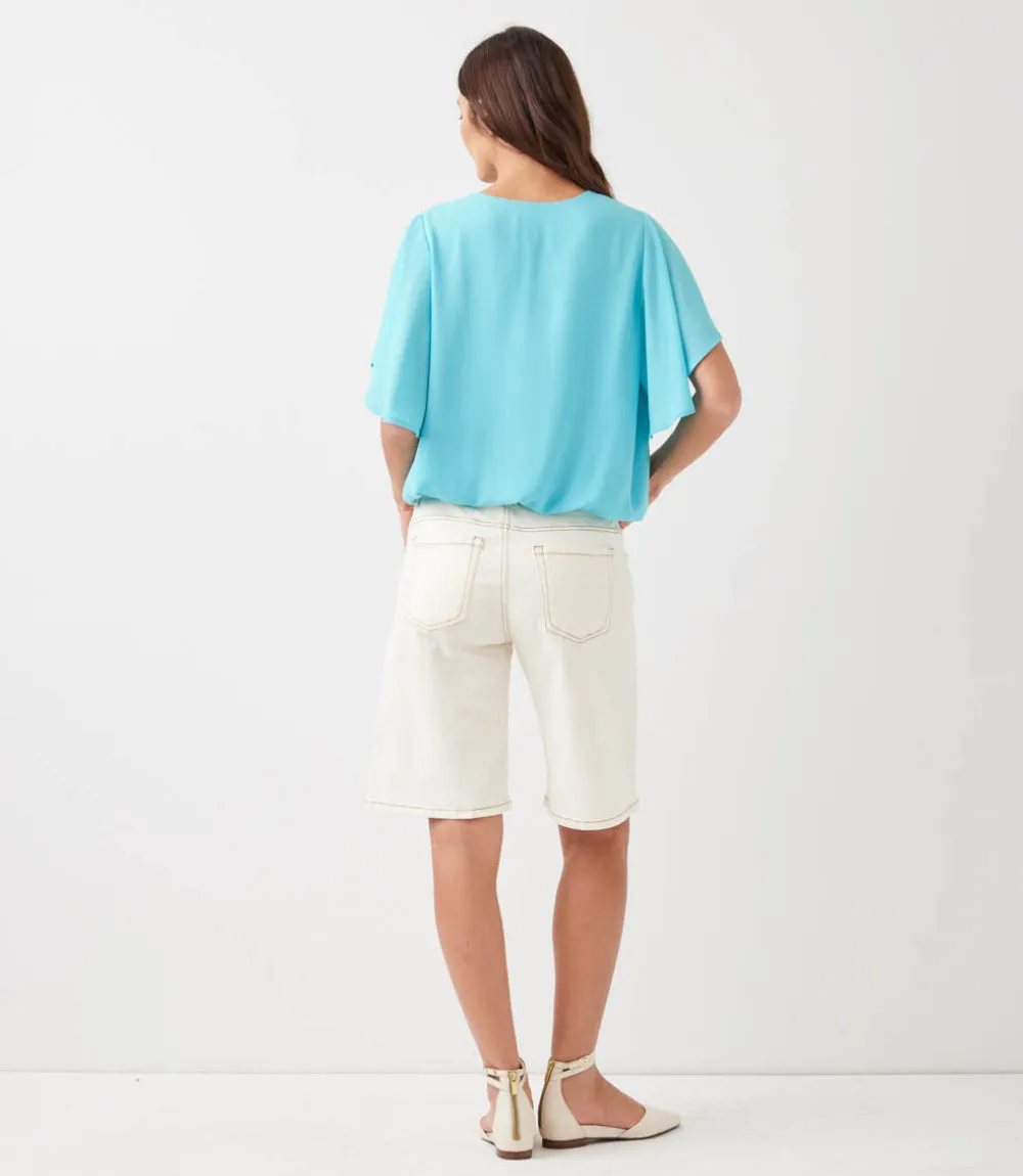Petite Size Flutter Sleeve V-Neck Top sold by Karen Kane product image thumbnail 5