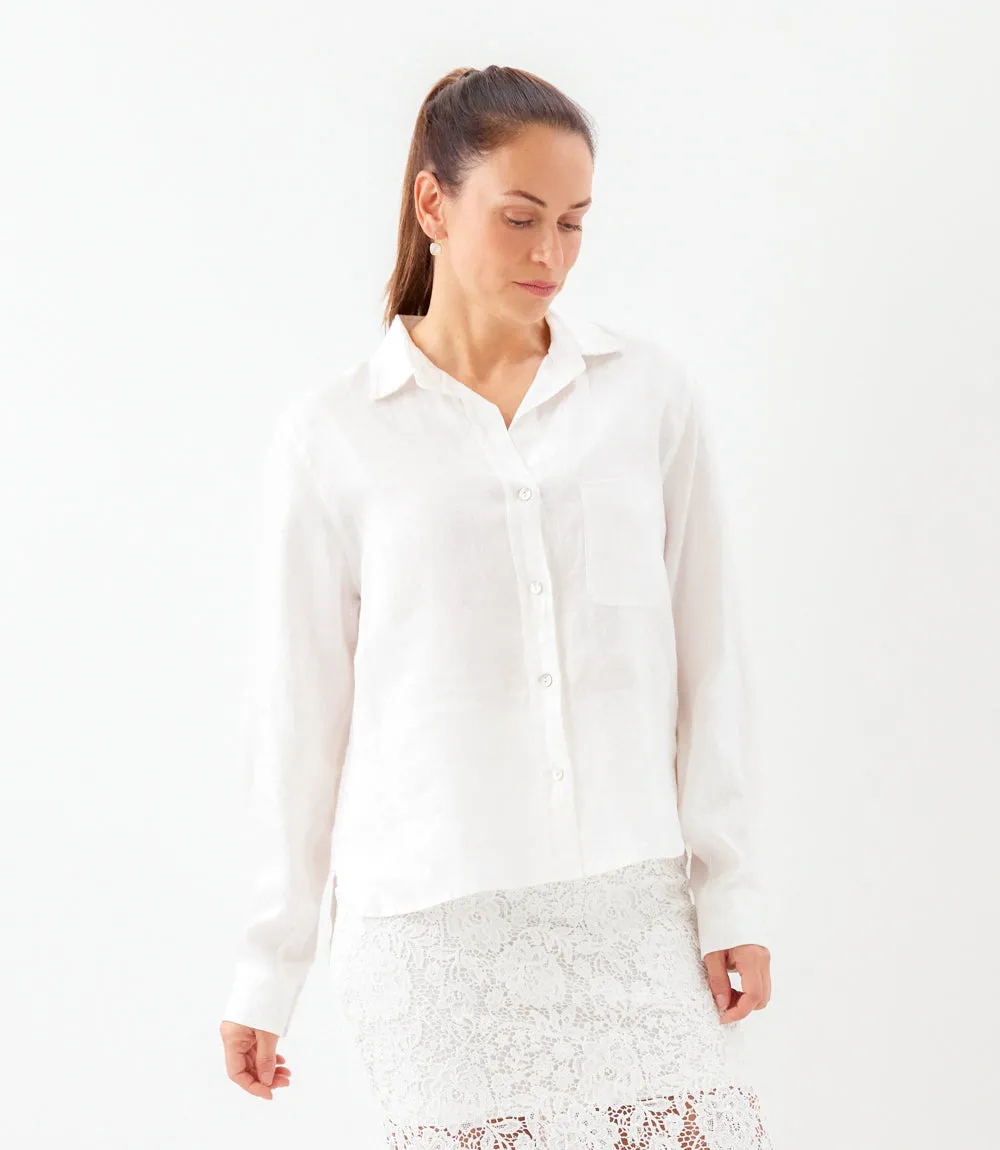 Long Sleeve Linen Button-Up Shirt sold by Karen Kane product image thumbnail 3