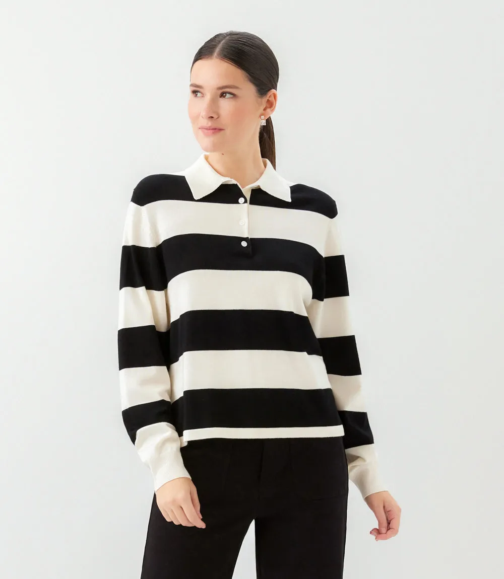 Game Day Collared Stripe Sweater sold by Karen Kane product image thumbnail 4