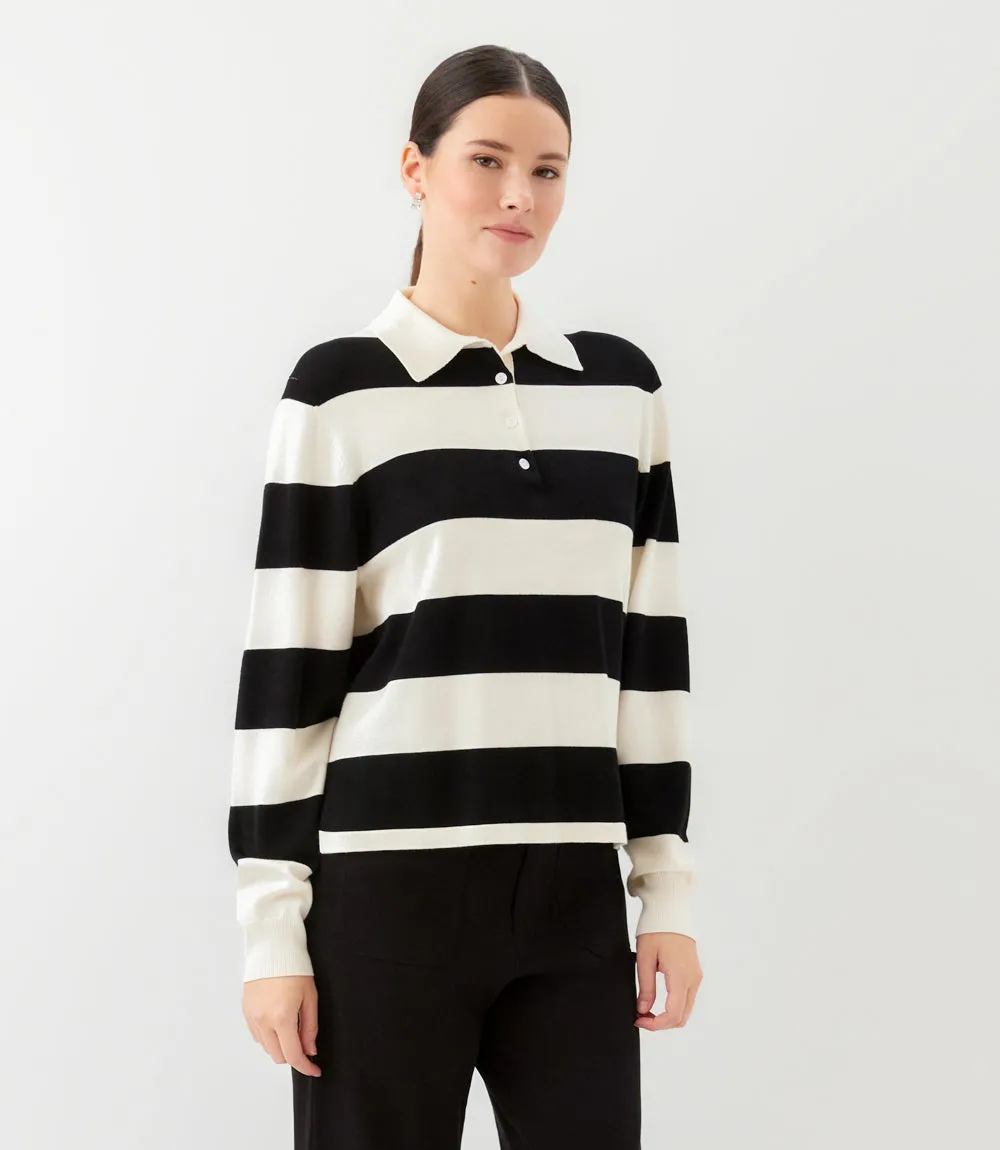 Game Day Collared Stripe Sweater sold by Karen Kane product image thumbnail 3