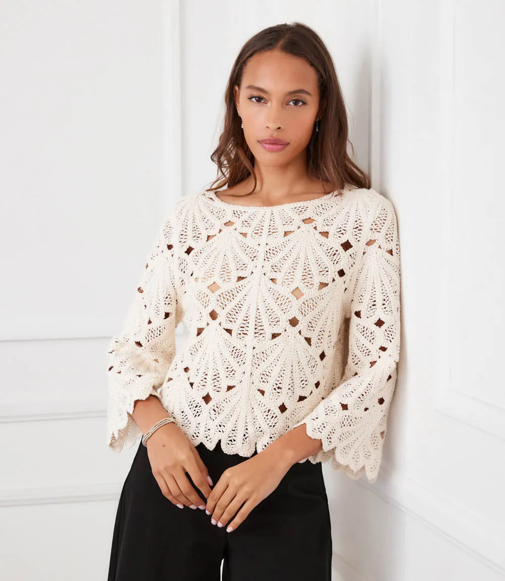 Flare Sleeve Crochet Top sold by Karen Kane product image thumbnail 2