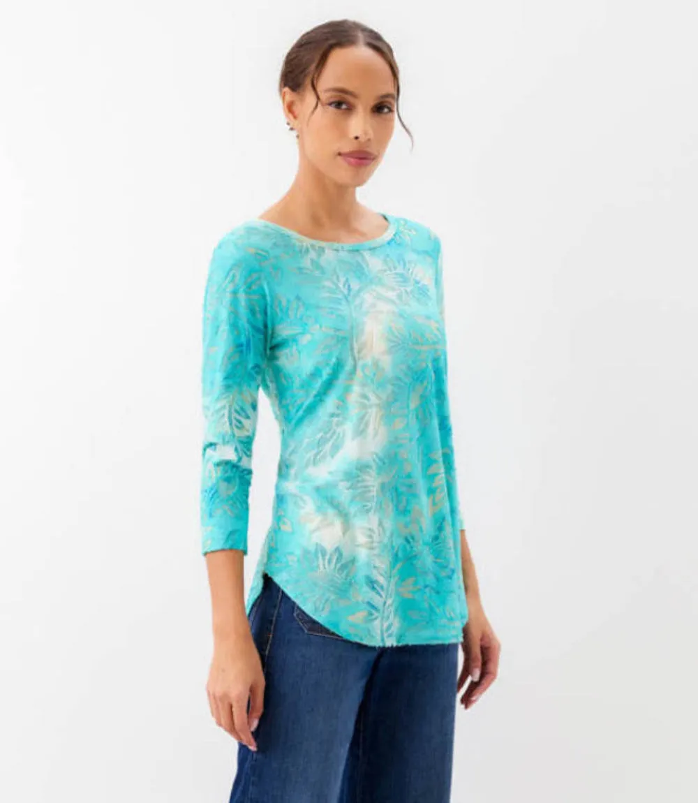 Petite Size 3/4 Sleeve Burnout Shirttail Top sold by Karen Kane product image thumbnail 2