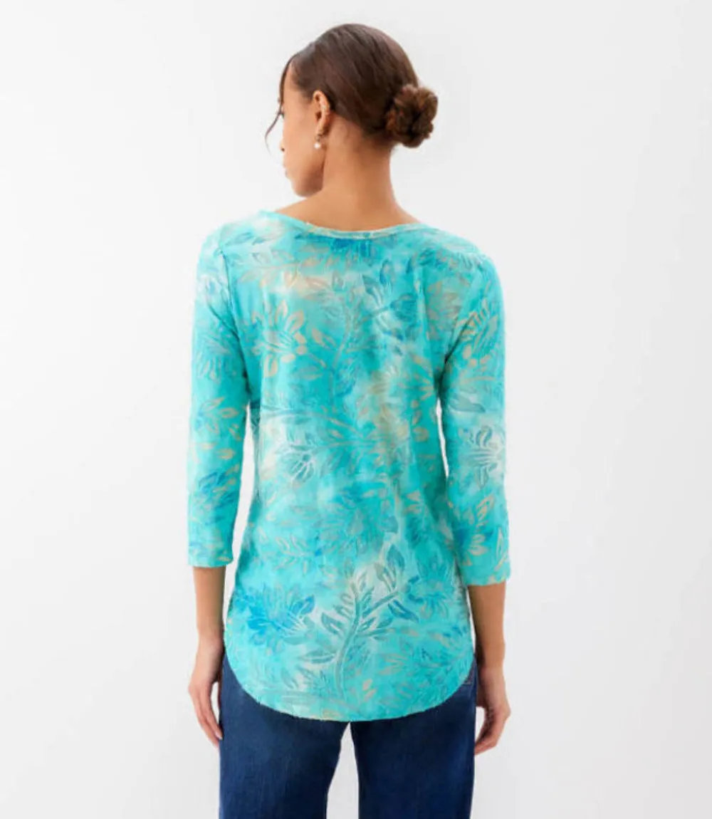 Petite Size 3/4 Sleeve Burnout Shirttail Top sold by Karen Kane product image thumbnail 3
