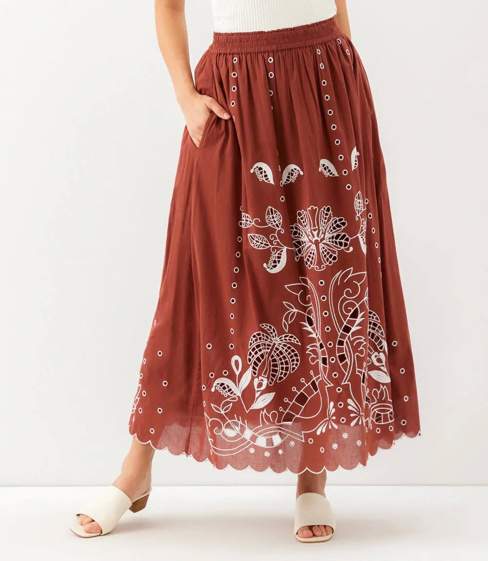 Petite Size Cut-Out Embroidery Midi Skirt sold by Karen Kane product image thumbnail 5