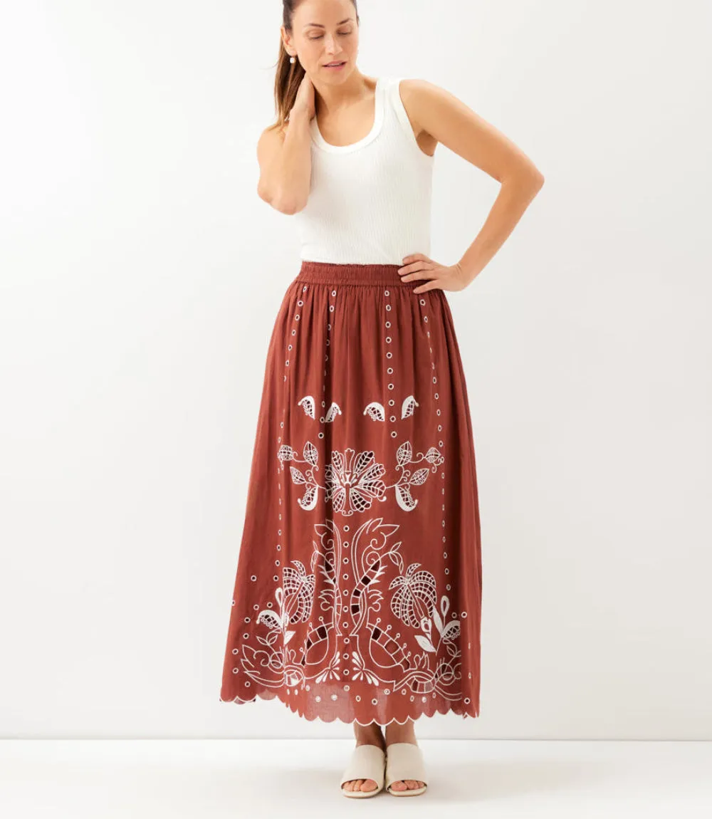 Petite Size Cut-Out Embroidery Midi Skirt sold by Karen Kane product image thumbnail 4