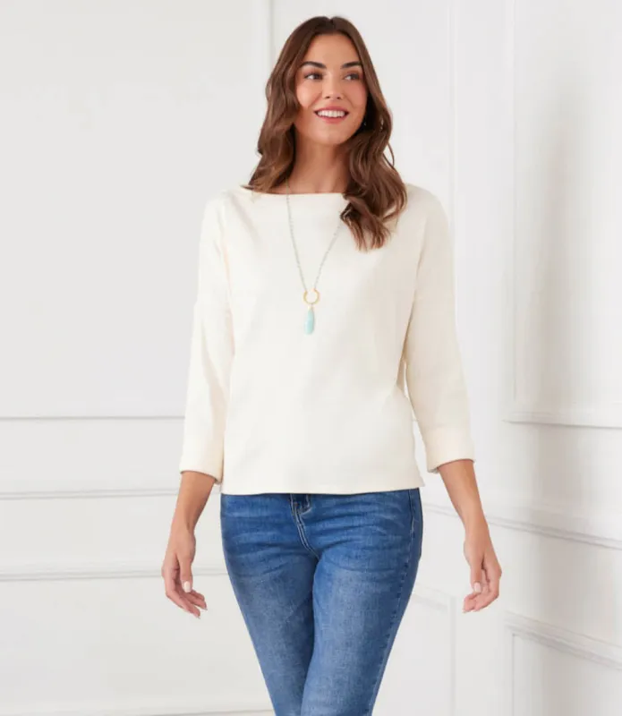 Ribbed Boatneck Top made by Karen Kane