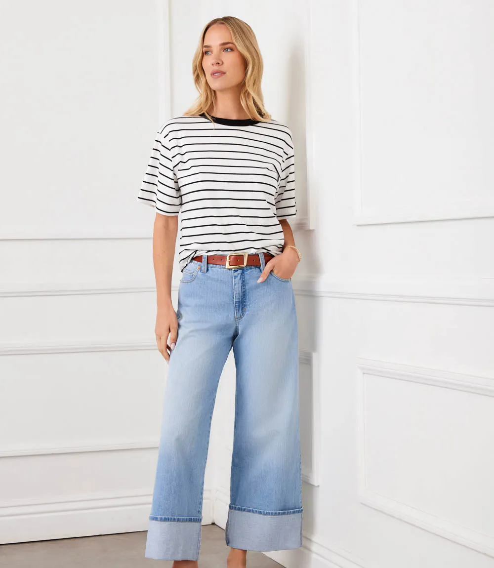 Petite Size Stripe Short Sleeve Top sold by Karen Kane product image thumbnail 5