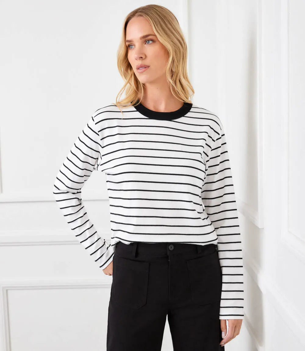 Stripe Long Sleeve Top sold by Karen Kane