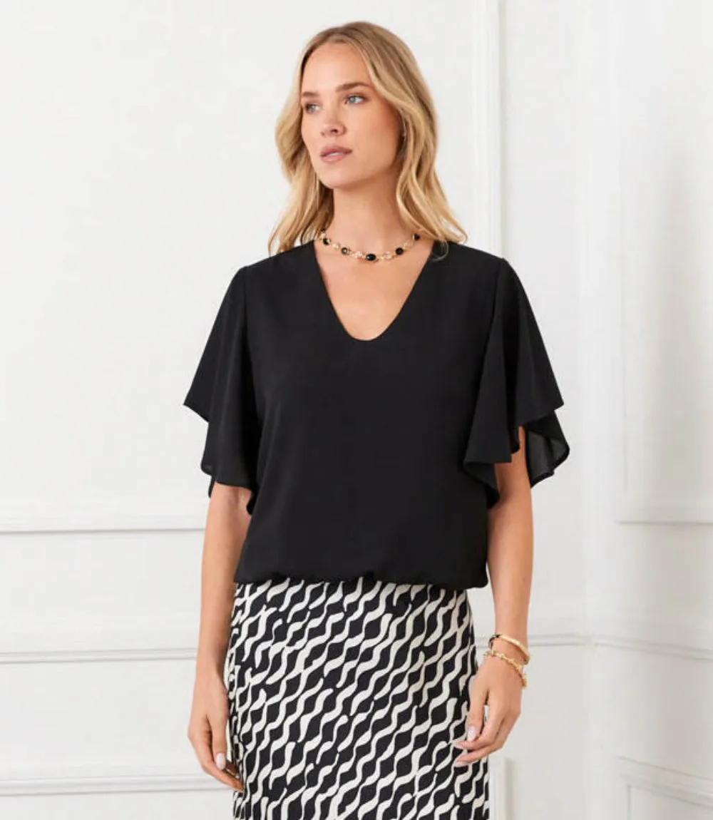 Flutter Sleeve V-Neck Top sold by Karen Kane product image thumbnail 2