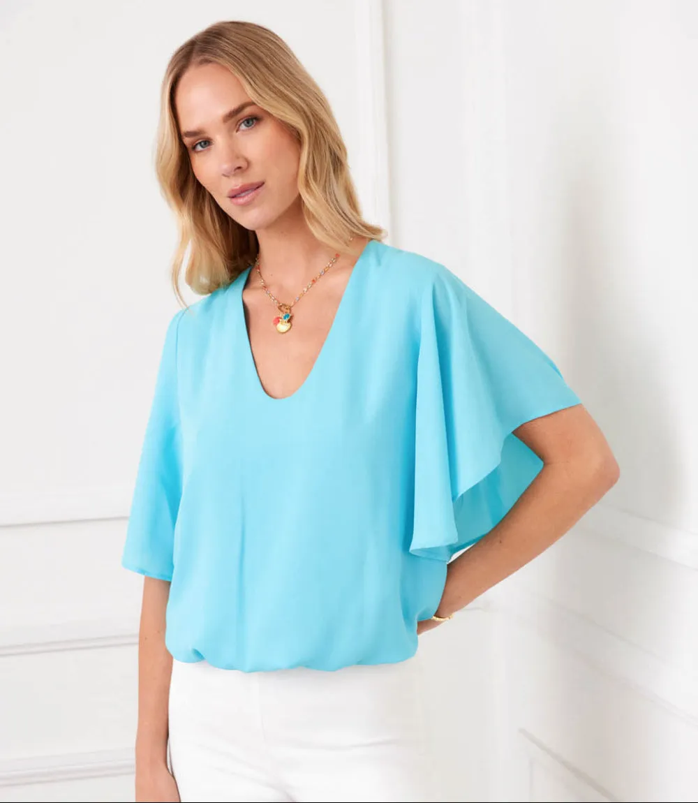 Flutter Sleeve V-Neck Top sold by Karen Kane product image thumbnail 2