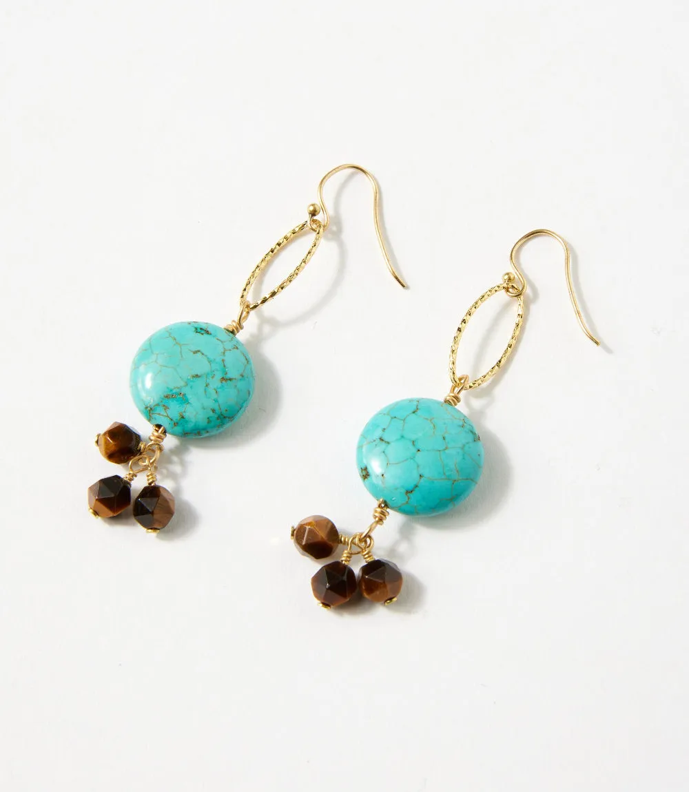 Tiger's Eye And Blue Magnesite Earrings sold by Karen Kane product image thumbnail 2