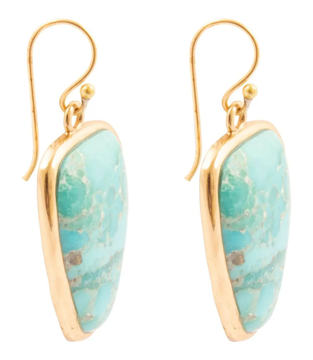 Turquoise Golden Drop Earrings sold by Karen Kane product image thumbnail 5