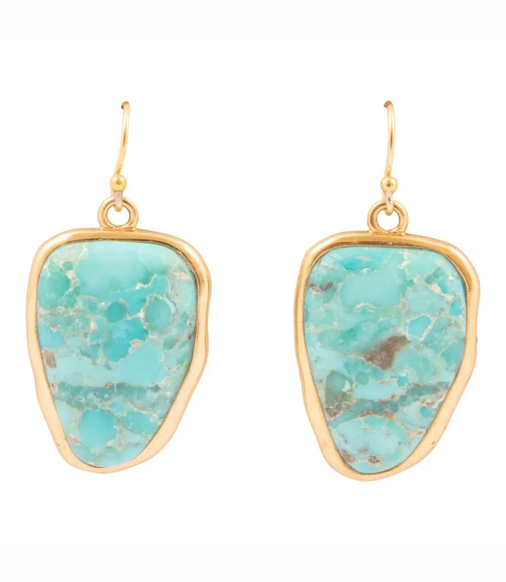 Turquoise Golden Drop Earrings sold by Karen Kane product image thumbnail 2