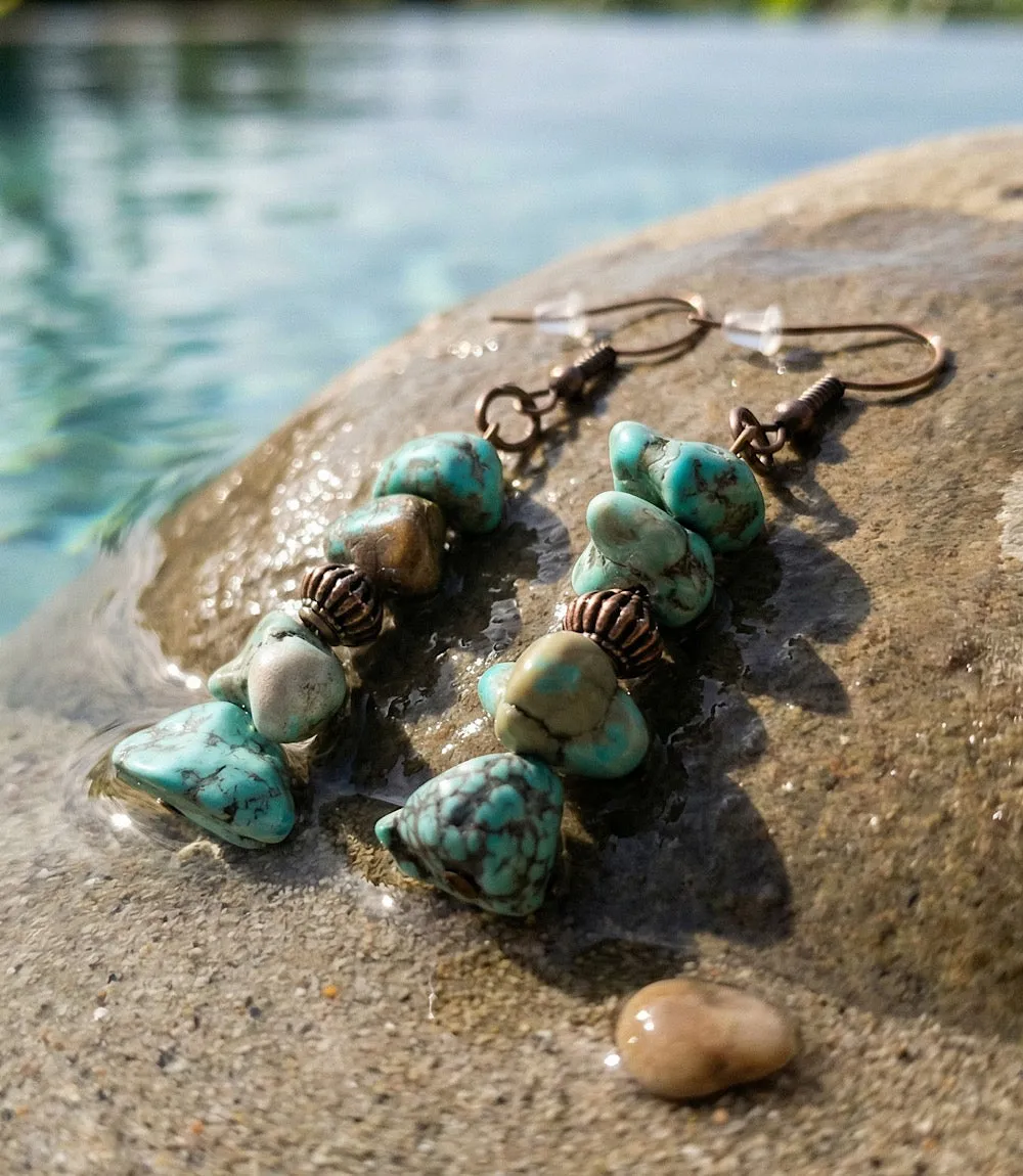 Stacked Turquoise Earrings sold by Karen Kane product image thumbnail 4