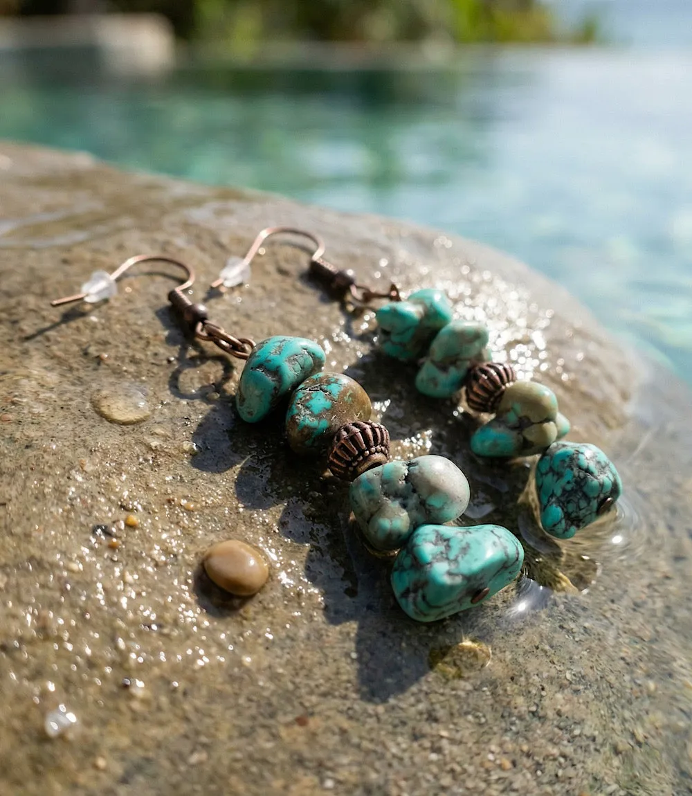 Stacked Turquoise Earrings sold by Karen Kane product image thumbnail 5
