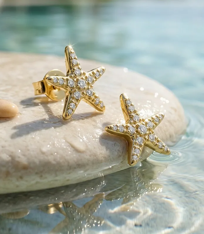 Pavé Starfish Stud Earrings made by Karen Kane