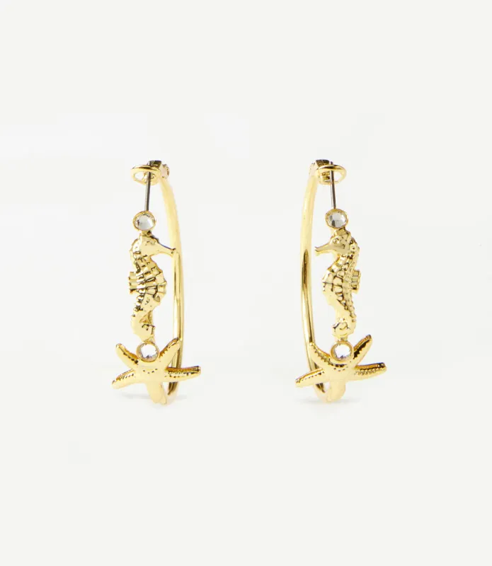 Starfish Hoop Earrings made by Sorrelli