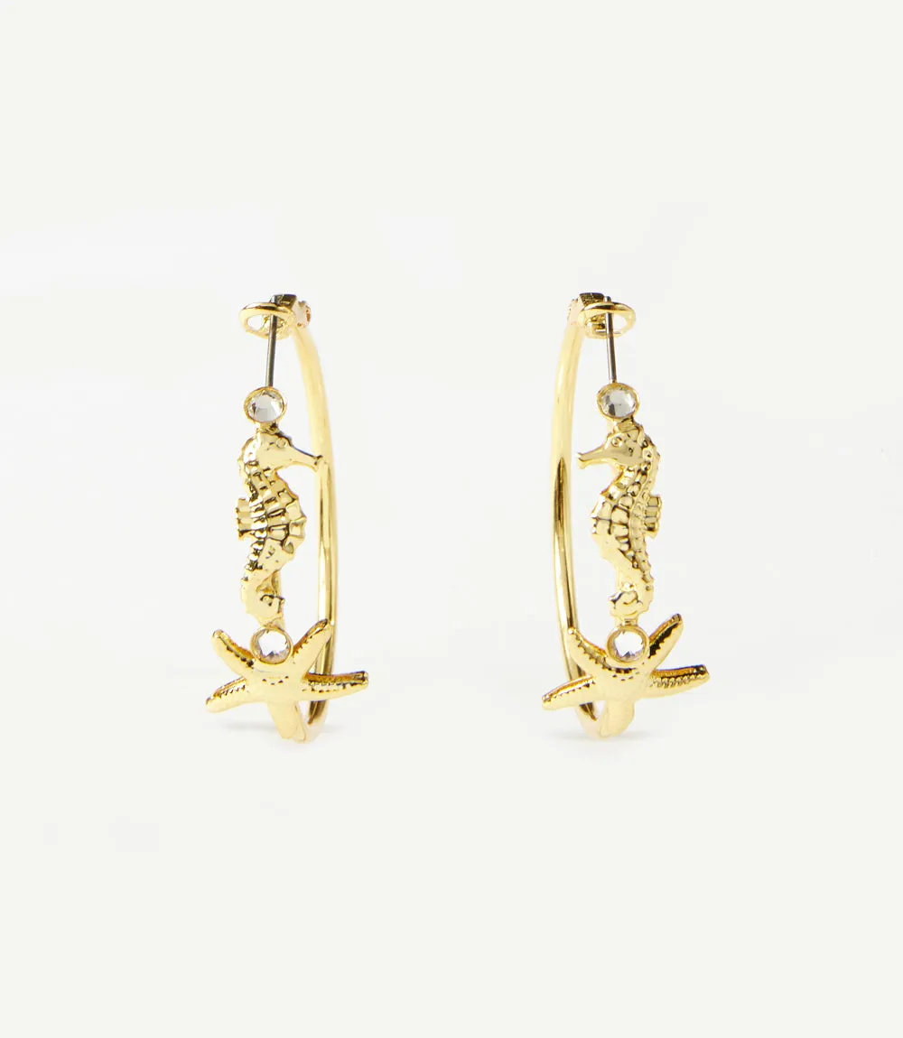 Starfish Hoop Earrings sold by Karen Kane