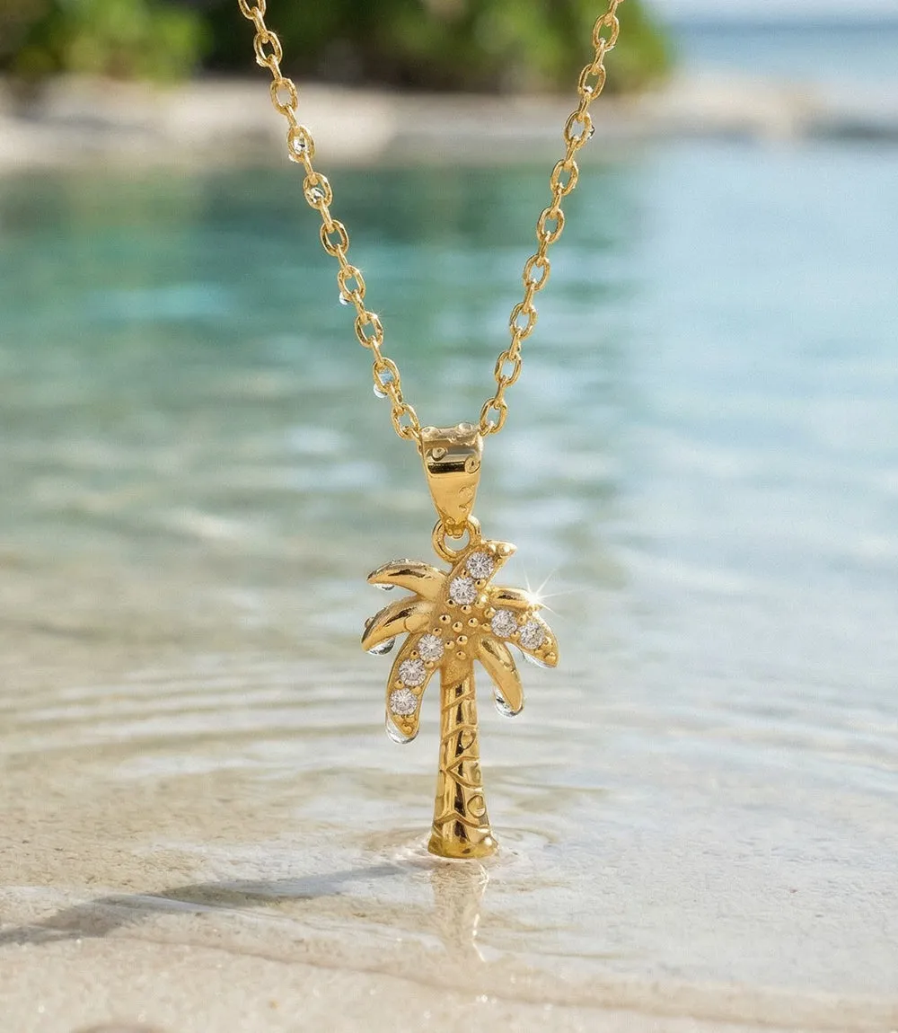 Pavé Palm Charm Necklace sold by Karen Kane