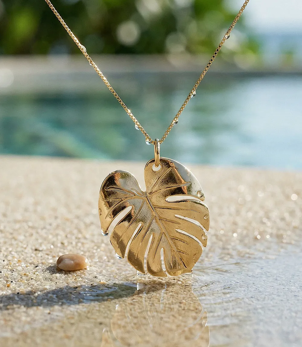 Tropical Leaf Charm Necklace sold by Karen Kane