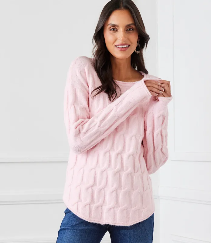 Cable Shirttail Sweater made by Karen Kane