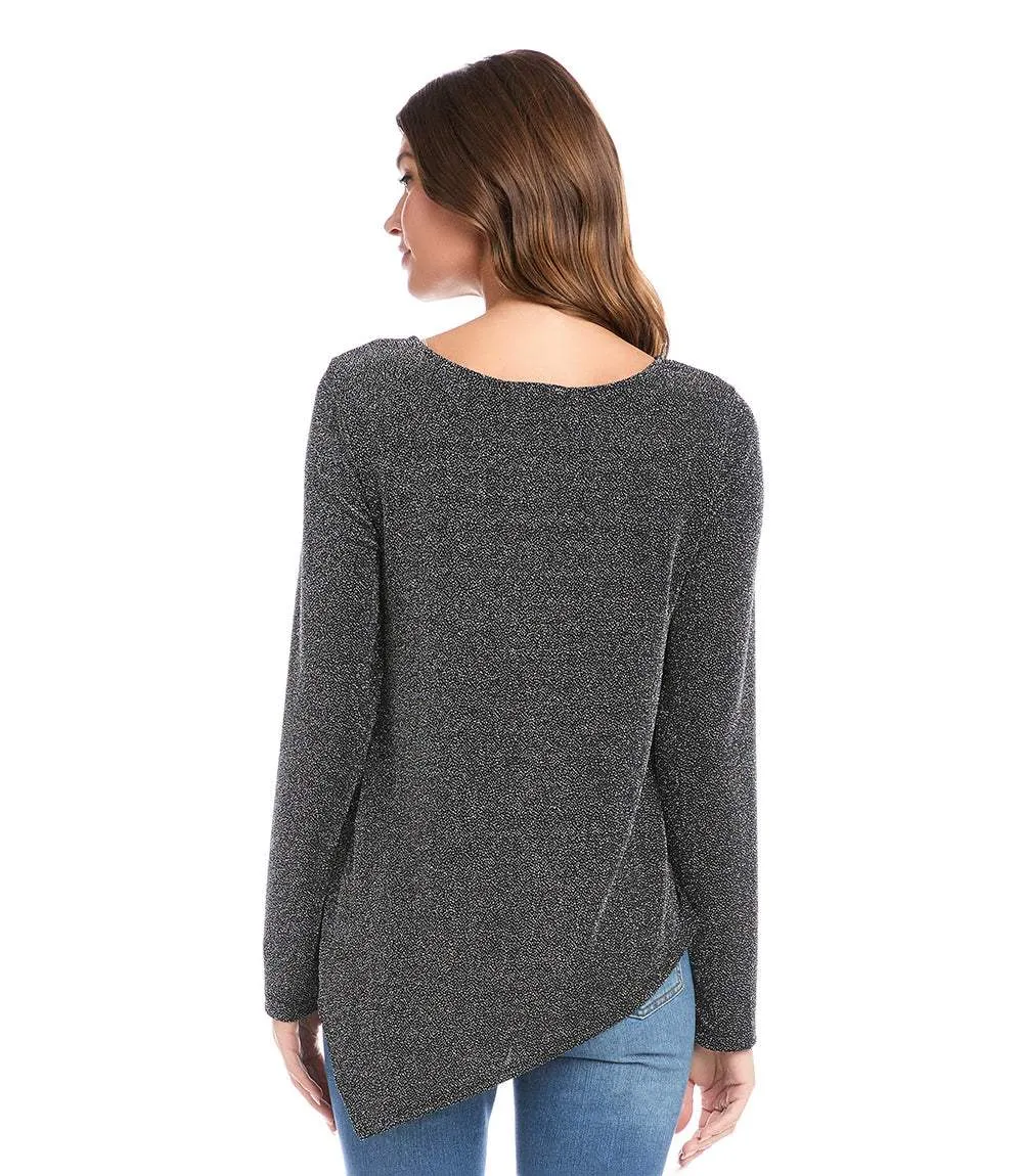 Long Sleeve Asymmetric Hem Top sold by Karen Kane product image thumbnail 2