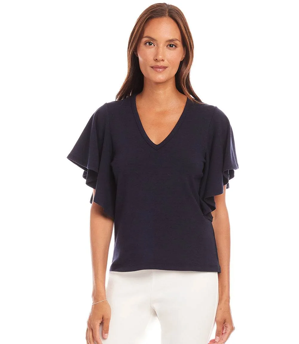 Flutter Sleeve V-Neck Top sold by Karen Kane product image thumbnail 2
