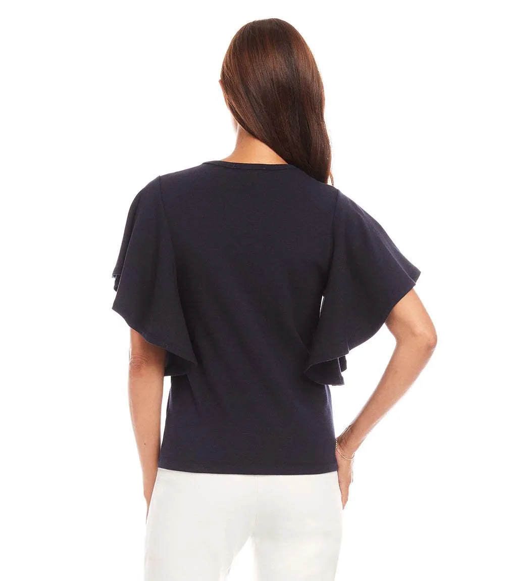 Flutter Sleeve V-Neck Top sold by Karen Kane product image thumbnail 4