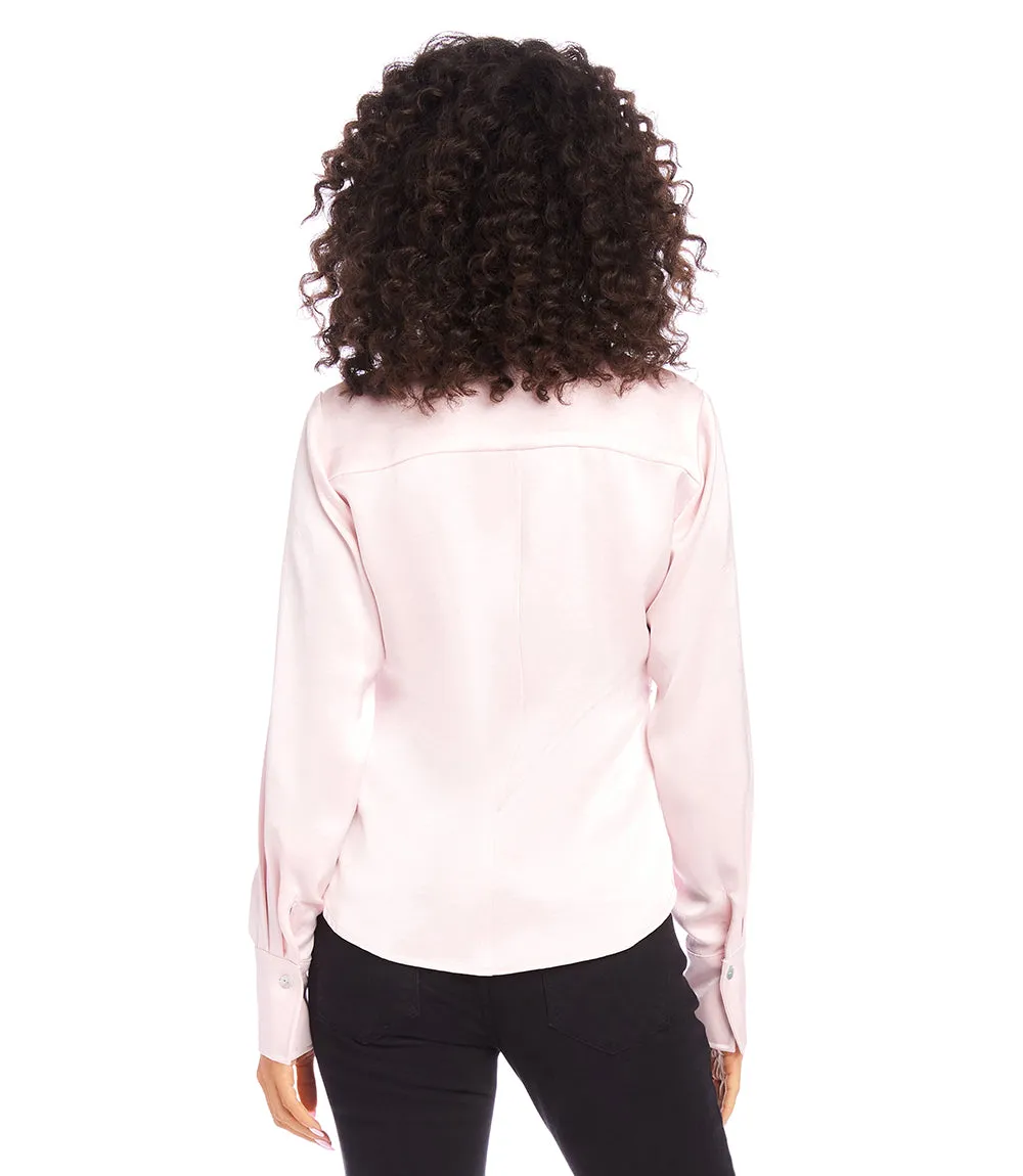 Satin Side Pleat Shirt sold by Karen Kane product image thumbnail 5