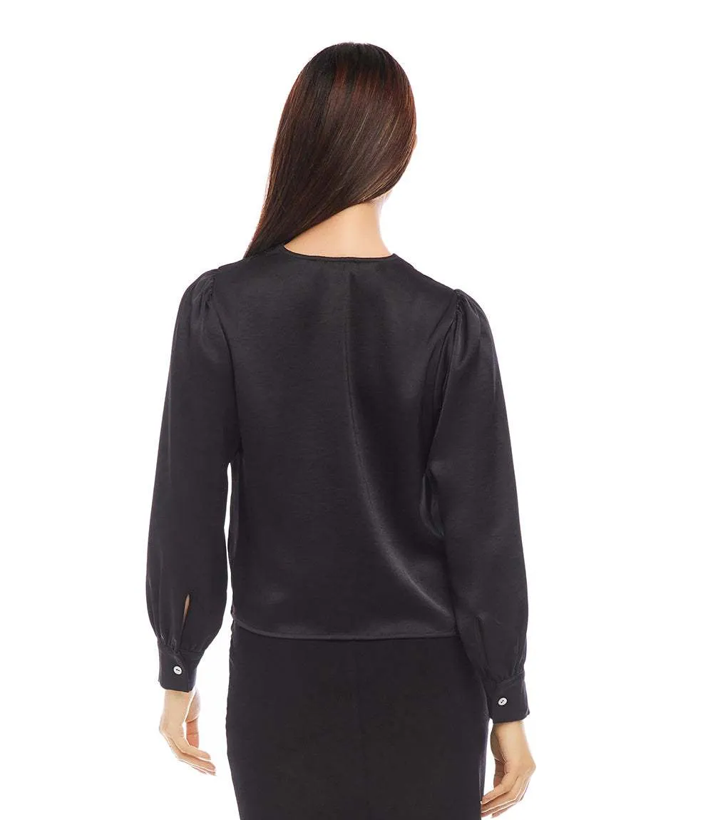 Drape Front Satin Top sold by Karen Kane product image thumbnail 4