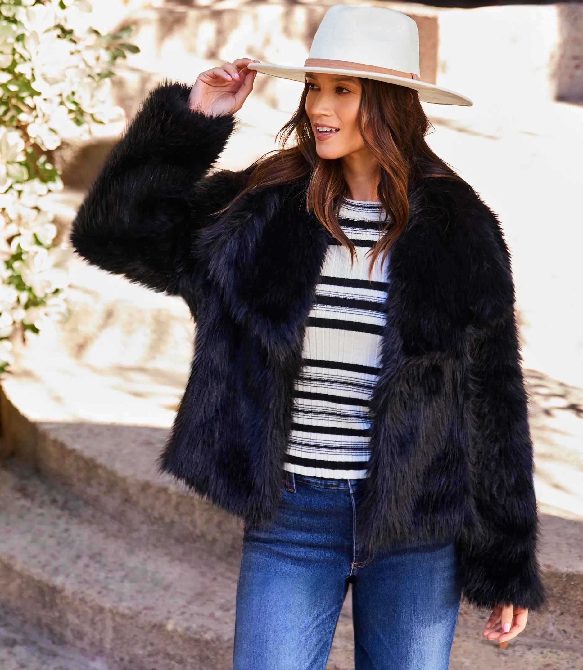 Faux Fur Coat sold by Karen Kane
